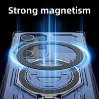 Coque arrière magnétique Armor pour Samsung M56 S24 Ultra S25 Plus S25 Edge S25 FE Coque de téléphone magnétique antichoc avec support d'anneau