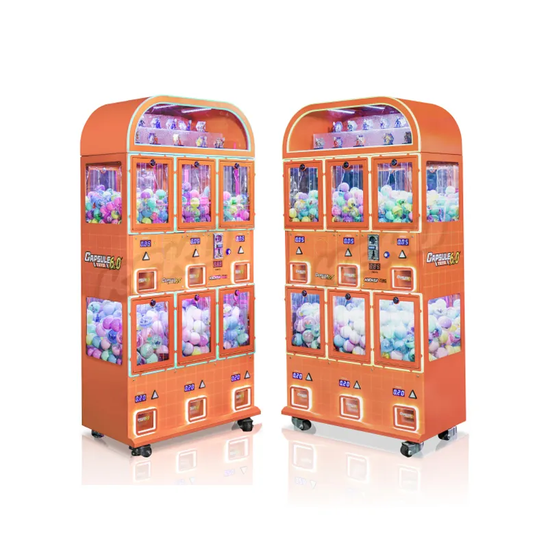 2024 शॉपिंग मॉल सिक्का संचालित किड्स गेम्स गैशपॉन खिलौना मशीन बिक्री के लिए पारदर्शी कैप्सूल वेंडिंग मशीन