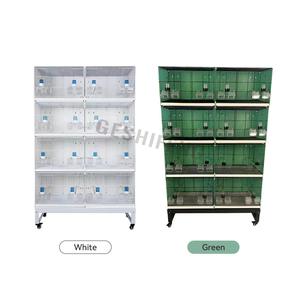 4 strati impilabile pieghevole filo bianco canarino allevamento fatto a mano di lusso uccello cartone pacchetto con scatola bevitore - Product Image 4