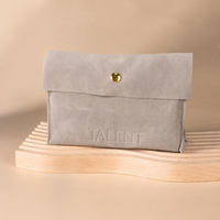 Sac à poussière de luxe en velours gaufré recyclable Talent Nice avec logo personnalisé pour cadeau promotionnel et bouton