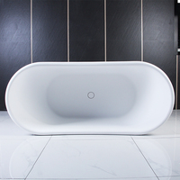 Baignoire ovale moderne en pierre acrylique personnalisée, livraison gratuite