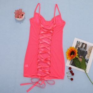 Top Selling Women's Sexy Dress Gather Mesh Strap <b>Perspective</b> Bareback Temptation Underwear - Product Image 6