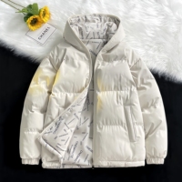 Veste coupe-vent réversible à capuche avec logo personnalisé, grande taille, imperméable, pour l'hiver, veste matelassée formelle pour l'extérieur, fermeture éclair sur le devant