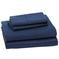 Wrinkle Fade Résistant Aux Taches Hypoallergénique Solide Blanc 1800 Microfibre Brossé 4 Pièces Queen Size Ensemble de Draps pour Maison Hôtel