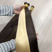 Vente en gros de cheveux humains vierges non traités à 100%, en vrac, lisses, couleur naturelle blonde, extensions de cheveux humains pour tressage