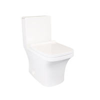 Ensemble WC Monobloc et Lavabo Colonne Carré en Céramique Blanc pour Hôtellerie – Articles Sanitaires de Salle de Bain