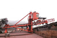 Chargeur de navires 500-2000t/h-36m Longueur de flèche Convoyeur à double bande Moteur et moteur Contrôle PLC Chargement rapide pour cargaison en vrac Port