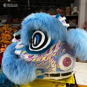 Disfraz de Danza del León, Mascota Tradicional China Hecha a Mano y Personalizada para Festivales de Año Nuevo, para Dos Personas, de Lana, Seda y Algodón - Product Image 5