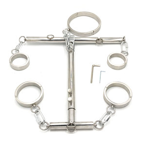 Kit de Restricción de Acero Premium con Tornillos, Collar Ajustable para Él y Ella, Esposas, Grilletes para Tobillos, Equipo Industrial BDSM para Juegos de Rol - Product Image 2