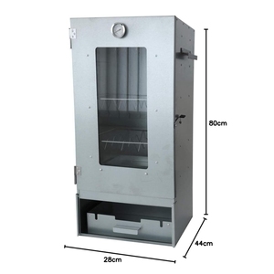 Four à fumage compact en acier galvanisé <span class=keywords><strong>pour</strong></span> extérieur, directement de l'usine, avec thermomètre et fenêtre de visualisation, capacité de 7 kg, 80x44x28 cm - Product Image 4
