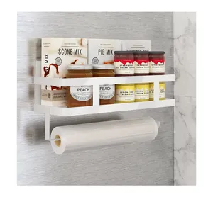Magnetic Paper Towel Holder Wall Mounted Kitchen Fridge Adjustable Towel  Paper Roll Racks Plastic Toilet Paper Storage Shelves