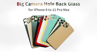 Coque Arrière en Verre pour iPhone 8 8 Plus X XR XS Max 11 Pro Max 12 13 14 15 Pro Max, Remplacement de Verre Arrière à Grande Ouverture