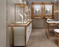 Vitrine à bijoux en verre personnalisée en gros avec éclairage LED et acier inoxydable, comptoir d'exposition pour magasins de détail à Dubaï