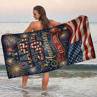 Serviettes de plage surdimensionnées, 250 Years Patriotic, douces, absorbantes, à séchage rapide, pour adultes, hommes et femmes