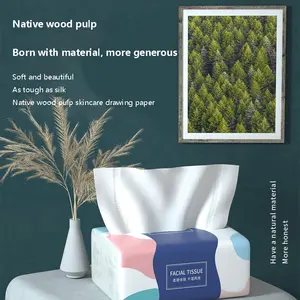Lpp bán buôn OEM thân thiện với môi bột gỗ hộ gia đình 4ply mô giấy tùy chỉnh mặt mô Giấy khai thác