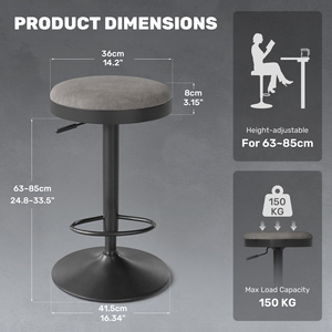 Modern Adjustable Height Swivel Steady <b>Bar</b> <b>Stool</b> Set Durable Fabric Seat Stable Metal Base Outdoor Gym Home Kitchen <b>Bar</b> Counter - Product Image 4