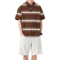 Ensemble chemise et short en coton 100 % tricoté pour homme, manches courtes, avec boutons sur le devant, logo personnalisé, pour un style décontracté estival