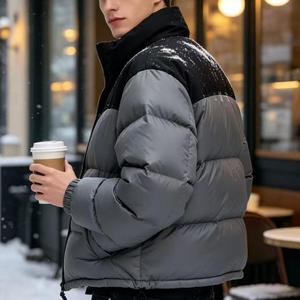 Chaqueta de invierno para hombre con capucha, cortavientos, ligera, acolchada, de lana y plumón para zonas montañosas. - Product Image 1