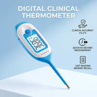 Termometer Digital, pengukur suhu Digital klinis, termometer Oral tahan air elektronik dengan Alarm demam
