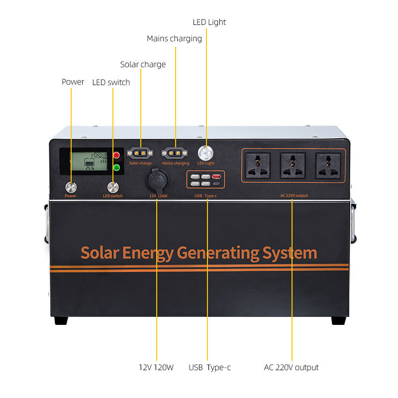 Aiya Solar Photovoltaic Power Generation System 4kW 5kWh Energy Storage Generator Emergency Mobile Portable Small Power Station