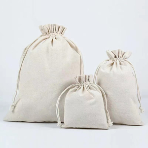 Custom Printed Logo Cotton <b>Drawstring</b> Gift <b>Bag</b> Recycle <b>Canvas</b> Pouch <b>Bag</b> - Product Image 3