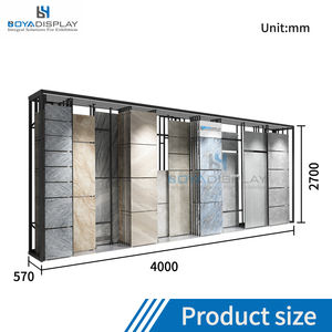 쇼룸용 맞춤형 모던 금속 선반 화강암 바닥형 벽 세라믹 대리석 타일 디스플레이 랙 - Product Image 2