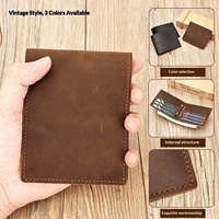 Portefeuille de marque haut de gamme pour homme, prix d'usine, portefeuille en cuir véritable pour homme, blocage RFID, portefeuille de poche avant
