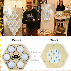 Exhibidores de Pelotas de Golf Creativos de Madera con Forma de Panal de Abeja, Soporte de Pared para Exhibición de Pelotas de Golf - Product Image 6