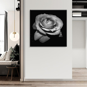 Fiori di rosa bianca decorazione floreale <span class=keywords><strong>arte</strong></span> della parete della tela stampa originale decorazione unica <span class=keywords><strong>fotografia</strong></span> in bianco <span class=keywords><strong>e</strong></span> nero - Product Image 5