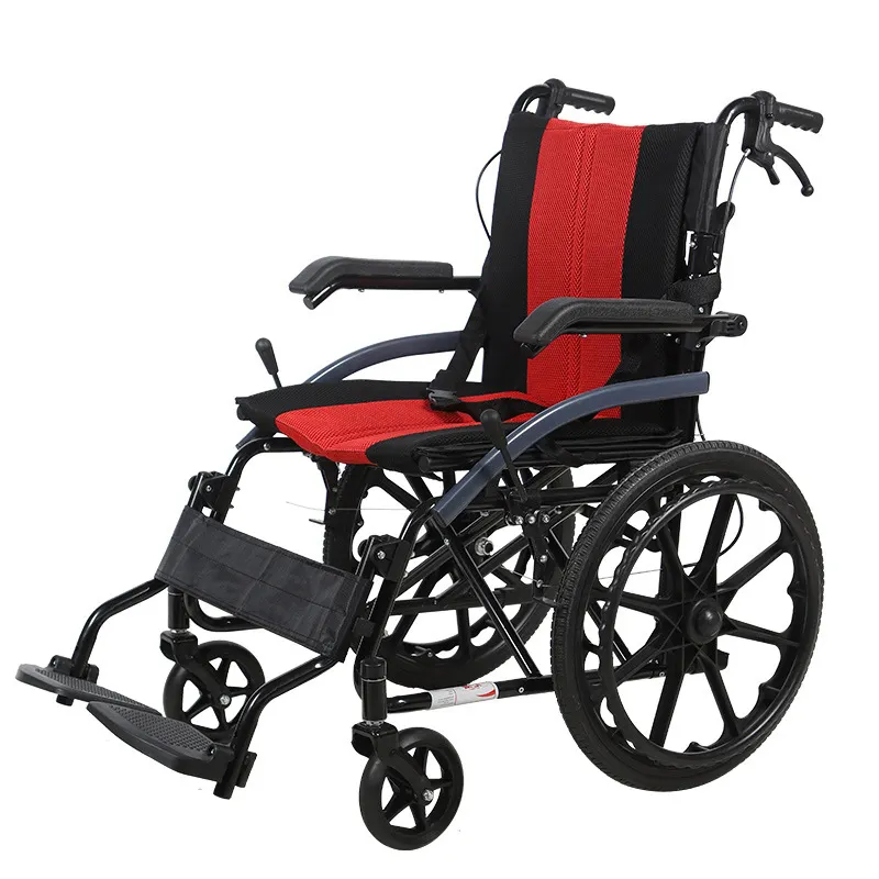 Pedali poggiapiedi in plastica spazzolata sedia a rotelle bambino in acciaio al carbonio pieghevole sedia a rotelle per bambino con pali pieghevole sedia a rotelle manuale