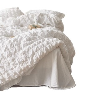 Bộ Ga Trải Giường Kiểu Seersucker Kiểu Hàn Quốc Gợn Sóng Mùa Hè + Vỏ Gối Bộ Ga Trải Giường Kích Thước Tùy Chỉnh - Product Image 1