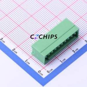 DB2EVC-2.54-10P-GN Plug-in Terminal Block Through hole,P=2.54mm Connector Board-to-Board / Socket - Closed 1x10P 2.54mm Green - Product Image 1