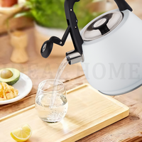 Bouilloire à eau chaude à usage domestique et familial Sifflet fort Théière en acier inoxydable de qualité alimentaire Bouilloire à eau pour cuisinière