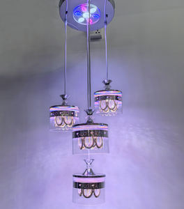 Lampu gantung LED RGB Modern, lampu hias krom dan kaca gantung (N52/3 + 1) - Product Image 2