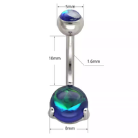 Bijou de corps Hisera Punk coloré, anneau de nombril rond, personnalisé, en acier inoxydable, pour cadeau de fête, unisexe, en stock