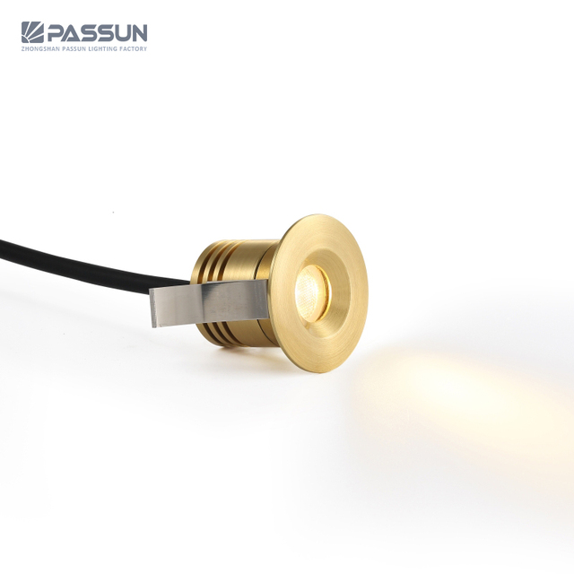 Zhongshan Outdoor 12v 24v Landscape Garden Ip65 Mini Small Anti Glare Pure Brass Copper Ceiling Recessed 3w Led Spotlight