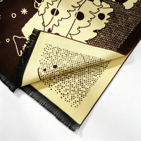 Écharpe en fausse laine jacquard tendance et chaude pour l'hiver, avec un motif amusant de bonhomme de neige et de flocon de neige personnalisé avec logo