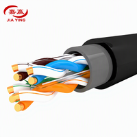 Kabel Jaringan Luar Ruangan Cat 6 Gulungan 305m 23AWG BC Tembaga Murni UTP/FTP/SFTP Kabel Lan Jiaying Industries