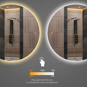 Diseño moderno <span class=keywords><strong>de</strong></span> pared estado <span class=keywords><strong>de</strong></span> ánimo decoración retroiluminada sin marco <span class=keywords><strong>media</strong></span> <span class=keywords><strong>luna</strong></span> redonda LED baño tocador espejo <span class=keywords><strong>de</strong></span> baño con interruptor <span class=keywords><strong>de</strong></span> Sensor táctil - Product Image 4