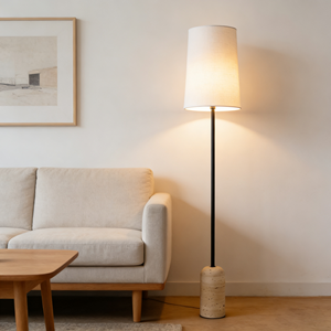 Lampe de sol en pierre de style rétro nordique américain avec finition en <span class=keywords><strong>travertin</strong></span> de style Wabi-Sabi pour salon, chambre à coucher, bureau - Product Image 4