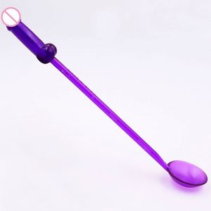 Produit de boutique érotique Vaisselle de fête sexy Drôle en forme de pénis en plastique 6 pièces/ensemble Cuillère sexuelle pour bar pour adultes Fournisseur de jouets sexuels - Product Image 3