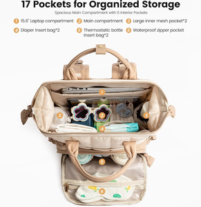 <span class=keywords><strong>Mochila</strong></span> Pañalera Ligera al por Mayor con Cambiador y Hebillas para Cochecito, Bolso Multiusos para <span class=keywords><strong>Bebé</strong></span> para Mamá y Papá - Product Image 5