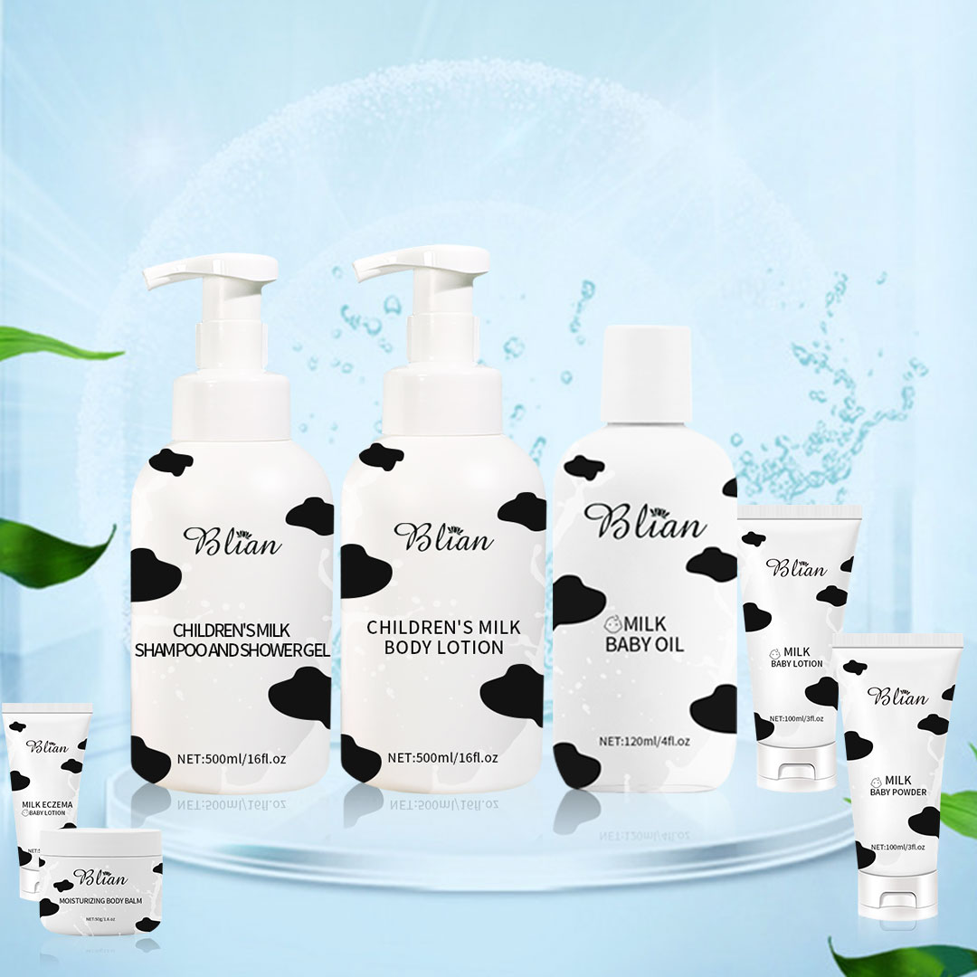 Заводской набор для ежедневного ухода за ребенком с органическим молоком, включая детскую мойку и шампунь, лосьон, бальзам, порошок, масло для детей