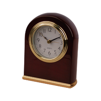 Horloge de table en bois massif EASTON, mouvement à quartz, logo personnalisé pour chambre d'hôtes