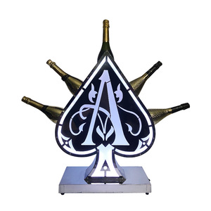 Type Light Ace Of Spades LED Wine <b>Rack</b> With Color Changing Lights For <b>Bar</b> Display - Product Image 5