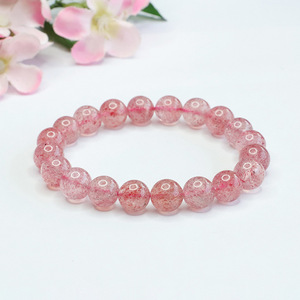 Bracelet en cristal de fraise transparent naturel de 8mm pour femmes bijoux de bracelet en cristal - Product Image 2
