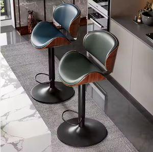 Nouvelles chaises de salle à manger industrielles modernes pour cuisine, café, restaurant, avec dossier, tabourets de bar industriels en bois - Product Image 2
