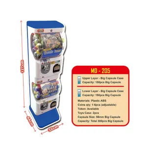 Dispensador de gashapon de arcade promocional, máquina pequena de venda de moedas de plástico