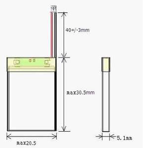 Dtp502030 3,7 V 250mah batería de Lipo con CE Rohs MSDS BIS KC - Product Image 3