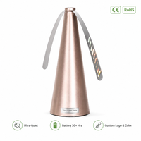 Ventilador de Techo con Batería y Logotipo Personalizado - Bajo Nivel de Ruido, Acabado Dorado o Plateado para Restaurante, Cocina y Exteriores